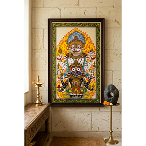 Pintura Tradicional Hecha a Mano Pattachitra del Dios Jagannath Narasimha Avatar, Origen Orissa, para la Ocasión de Diwali, Decoración de Interiores para Sala de Estar - Product Image 2