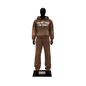 Ensemble de survêtement marron pour homme, personnalisé, avec sweat à capuche zippé et pantalon de jogging, style streetwear décontracté, vente en gros, fabricant OEM - Product Image 1