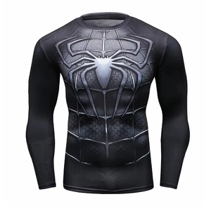 OEM <b>Heat</b>-Transfer Printed Professional Compression Rash Guard Quick Dry Karate Men Spandex/Polyester Breathable 220g Front/<b>Back</b> - Product Image 4