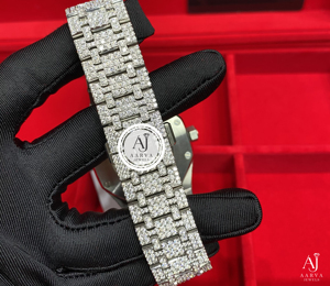 AARVA JEWELS นาฬิกาข้อมือแฟชั่นสำหรับทุกเพศ ตัวเรือนสแตนเลสทรงไม่สมมาตร หน้าปัดกระจกโมอิสซาไนต์หรูหรา ขนาด 38 มม. ระบบควอตซ์อะนาล็อก - Product Image 6
