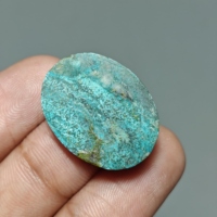 Turquoise naturelle du Hubei, cabochon ovale, pierre précieuse turquoise pour la fabrication, 25x20x5 mm. 15 Ct. E649