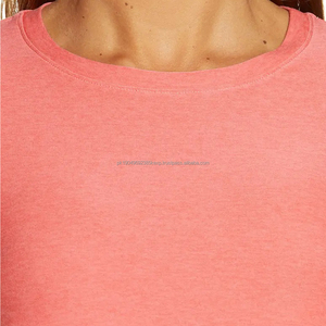 Camiseta de yoga con dobladillo curvo suave y elástico para mujer OEM - Product Image 4