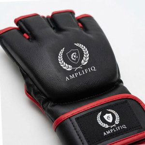 ถุงมือ MMA หนังคุณภาพสูงระดับมืออาชีพ ดีไซน์เปิดฝ่ามือ กันลื่น สายรัดข้อมือปรับได้ ปิดด้วยแถบตีนตุ๊กแก สำหรับการฝึกซ้อมมวย - Product Image 4