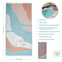 Serviette de bain série Arctic 100% coton, vente en gros, serviette de plage avec Logo imprimé personnalisé, serviette de bain turque avec glands
