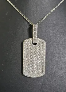 Collar con colgante de eslabones cubanos de moissanita para mujer, chapado en oro de plata de ley 925, estilo hip hop, con diamantes de imitación - Product Image 5