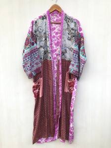 Kimono Tradicional Indio de Seda para Mujer, Estilo Vintage Boho, Cómodo, Largo, para Maternidad, con Cinturón Sexy, Precio al por Mayor - Product Image 2