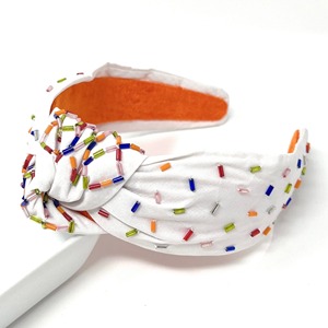 Decorative Seed Bead Hairband With Unique Artistic Beaded Work Elegant Party Wear Hairband With Seed Beads Embroidery Design - Product Image 6