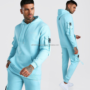 2023 nuevo diseño chándal 2 piezas para hombre Jogging trajes chándal chaqueta con pantalón chándal para hombre 100% algodón chándal - Product Image 6