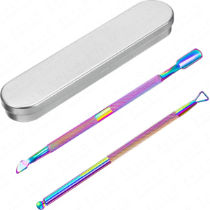 ชุดอุปกรณ์ดูแลเล็บมือแบบมืออาชีพ 2 ชิ้น ยี่ห้อ Private Label Rainbow ที่ดันหนังกำพร้าและตัดเล็บแบบสองด้าน สำหรับกำจัดหนังกำพร้าที่ตายแล้ว - Product Image 6