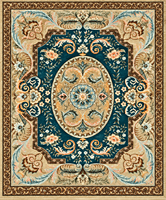 Tapis de salon personnalisé, marron turquoise, motif floral, tufté à la main, antidérapant