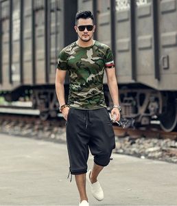 เสื้อยืดแขนสั้นลายพรางสำหรับผู้ชายเสื้อยืดลายพรางผ้าฝ้ายสไตล์ลำลอง - Product Image 1