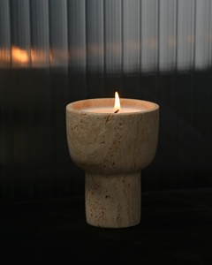 Portavelas de Piedra Travertino de Lujo, Diseño Minimalista Hecho a Mano para un Ambiente Cálido, Duradero, Eleva la Decoración Moderna del Hogar - Product Image 2