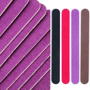 Lime à ongles professionnelle Zebra 100 grains, double face, en verre cristal, réutilisable, outil de ponçage, soin des ongles, pointe violette, style classique - Product Image 1
