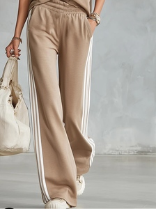 Conjunto Casual Beige para Mujer, Camiseta Holgada y Pantalones Anchos - Product Image 3