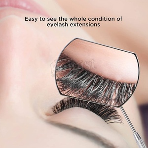 Custom Private Label Square Stainless Steel Eyelash Extension <b>Mirror</b> Individual Packaged False Eyelash Makeup Tool Tweezers - Product Image 4