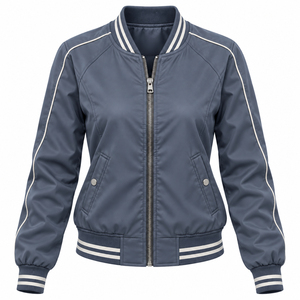 <b>Women's</b> <b>Flight</b> Bomber <b>Jacket</b> High Quality Waterproof Plus Size New Design Cropped Gym Bomber <b>Jackets</b> Customized - Product Image 2