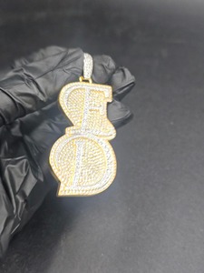 Pendentif lettre ED en moissanite, argent 925, cristal, strass, micro-incrustation, style hip-hop, bijoux pour homme, cadeau - Product Image 6