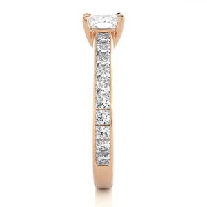 Lindo anillo minimalista hecho a mano, chapado en oro rosa, diamantes cultivados en laboratorio, cuchillo, ajuste de puntas, bodas, fiestas, fabricante directo - Product Image 4