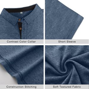 Camiseta Deportiva de Manga Corta para Hombre, de Secado Rápido, Absorbe la Humedad, Ligera, Transpirable, de Spandex/Algodón, para Golf y Tenis - Product Image 5