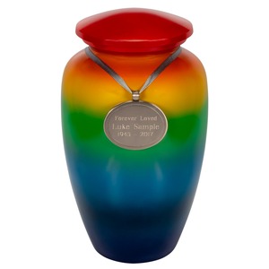 Urna Funeraria de Metal True Rainbow para Cenizas Humanas, Colores de Espectro Completo, Urna Conmemorativa para Adultos, Fabricante OEM ODM - Product Image 1