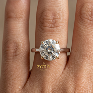 Anillo de Compromiso Solitario de Oro de 10K con Corte Redondo, Anillo de Promesa Clásico con Cuatro Puntas de Diamantes, Joyería Nupcial Elegante - Product Image 5