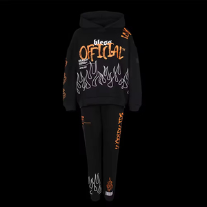 Ensemble de survêtement pour femme en molleton technique 100 % coton, haute qualité, décontracté, coupe oversize, deux pièces, vente chaude - Product Image 4