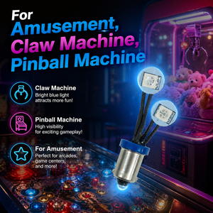 หลอดไฟ LED สำหรับเครื่องเกมพินบอล HYUGA แบบไม่เกิดแสงสะท้อน และเครื่องเกมคีบตุ๊กตา # 44 # 47 บา9เอส ที10 # 555 6.3V 2SMD - Product Image 1
