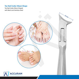 Coupe-ongles et pince à cuticules Accuram en acier inoxydable robuste en forme de lune pour ongles épais, manucure et pédicure - Product Image 5