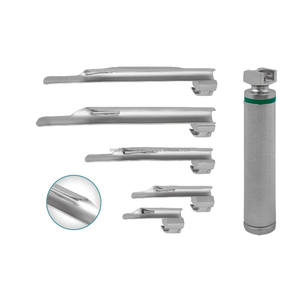 Ensemble de laryngoscopes à fibres optiques Miller, 5 lames droites, certifié CE ISO, OEM ODM, vente en gros, logo personnalisé en usine - Product Image 1