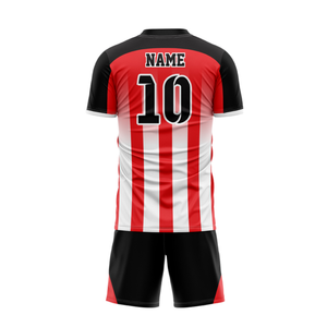 Uniforme de Fútbol Sublimado con Cuello en V, Diseño Personalizado OEM, Hecho con Tela de Poliéster Transpirable de Secado Rápido sin Costuras, Incluye Calcetines y Bolsa - Product Image 4