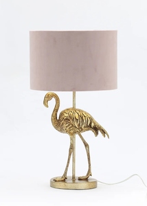 Modern Luxury Gold Flamingo Sculpture <b>Table</b> Lamp White Fabric Shade Animal Art Deco <b>Bedside</b> Living Room Home Decor Light - Product Image 2