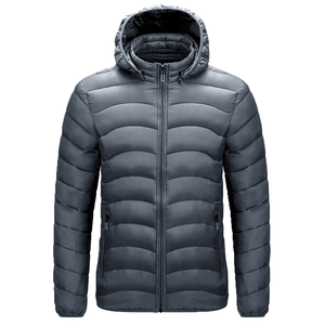 Outdoor Winter Stand Collar Hooded Anti-Bacterial <b>Canvas</b> Puffer <b>Jacket</b> with Front Logo Customizable for Men - Product Image 4