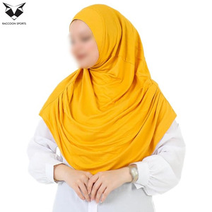 Hijab châle en coton jaune de qualité supérieure, confortable, léger, mode modeste, respirant, foulards hijab pour usage quotidien, femmes - Product Image 2