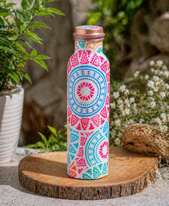 Luxury Meena Art <b>Copper</b> <b>Bottle</b> 950ml Handmade Leak Resistant Water <b>Bottle</b> Supplier - Product Image 5