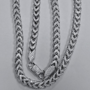 Collier chaîne chevron en diamant de culture, ensemble de bijoux de luxe assorti pour femmes et hommes - Product Image 2