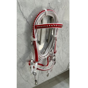 ชุดบังเหียนม้า PVC สีขาว พร้อมสายบังเหียนประดับหมุดโลหะ สะดวกสบาย ทนทาน กันน้ำ มี 4 ขนาด ผลิตในอินเดีย โดย LLT - Product Image 3