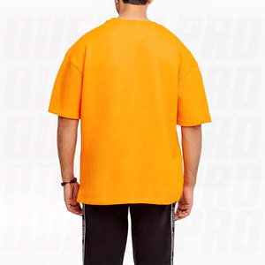 T-shirts pour hommes de haute qualité, coupe décontractée, épaules tombantes, col contrastant, en coton épais, respirant, style streetwear - Product Image 2