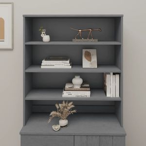 Grande table de salon élégante en pin gris foncé massif et MDF pour armoires hautes - Product Image 1