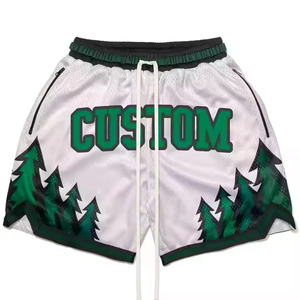 Pantalones Cortos de Malla de Poliéster al por Mayor con Cordón y Cintura Elástica, Estampado Completo, Premium, para Gimnasio y Deporte, con Impresión OEM - Product Image 1