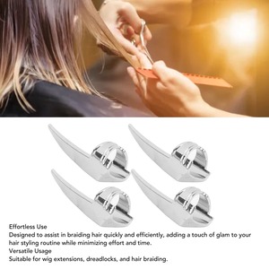 Outil de séparation des cheveux en acier inoxydable, outil professionnel de salon avec anneaux de couleur pour le coiffage, les extensions de cheveux et les soins de beauté - Product Image 6