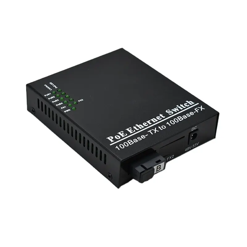 Wanglink 10/100M ethernet 4 POE ports 1 fiber port transceiver fiber switch