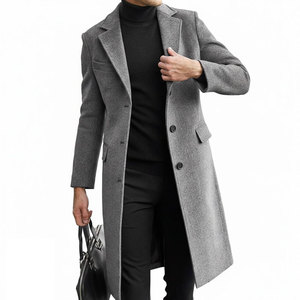 Abrigo de Lana de Alta Calidad para Hombre, Corte Entallado, Doble Botonadura, Abrigo Largo para un Estilo Elegante en Invierno - Product Image 1