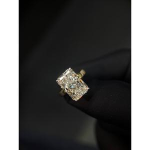 แหวนเพชรทรงรัศมี 10 กะรัต เพชรเลี้ยงในห้องปฏิบัติการ ทอง 14K เพชรข้าง 1.8 กะรัต แหวนหมั้นแบบวงแหวนซ่อน - Product Image 2