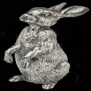 Sculpture décorative de lapin en aluminium moulé, figurine de lapin de jardin, statue d'animal moderne en métal pour patio, pelouse, décoration de la maison - Product Image 3