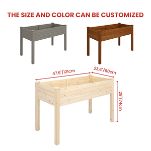 <b>Raised</b> Garden Bed Outdoor Eco Friendly <b>Wooden</b> <b>Planter</b> Box Elevated Design for Garden Beds for Vegetables GB102 - Product Image 2