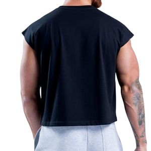 Débardeur côtelé personnalisé pour homme 100 % coton sans manches pour la gym et la course Coupe ample Logo personnalisé OEM ODM Vente en gros - Product Image 4