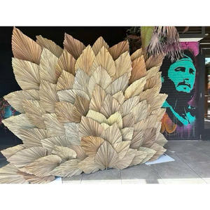 Feuilles de palmier séchées naturelles en gros |   Décoration de toile de fond pour mariage bohème |   Éventails en bambou et décorations murales en jonc de mer - Product Image 5