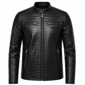 Custom Mens Genuine for Leather Winter Windproof Durable Cafe Racer Motorcycle Jacket Private Label OEM Manufacturer - Product Image 1