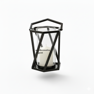 High-Quality Polished Metal Tabletop <b>Lantern</b> with Glass Chimney Glass <b>Lantern</b> for <b>Indoor</b> Luxury Decoration - Product Image 5