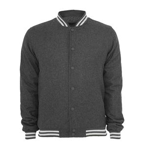 Premium Eco-Friendly Breathable Windproof Varsity Bomber Jacket Fleece Long Sleeve Stand Collar High Street Style for <b>Men</b> - Product Image 2